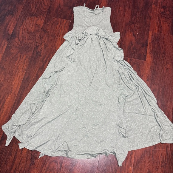 FREE PEOPLE Myra Maxi Dress Green ruffled spaghetti strap details XS NWT - Picture 6 of 16